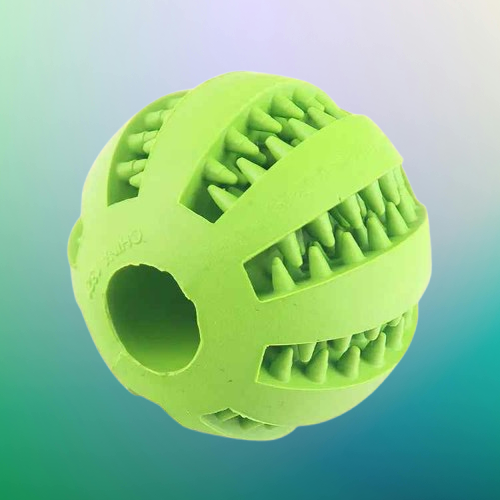 Bola de Brinquedo Interativa para Cães e Gatos – Resistente, Não Tóxica, com Dispensador de Petiscos e Limpeza Dental