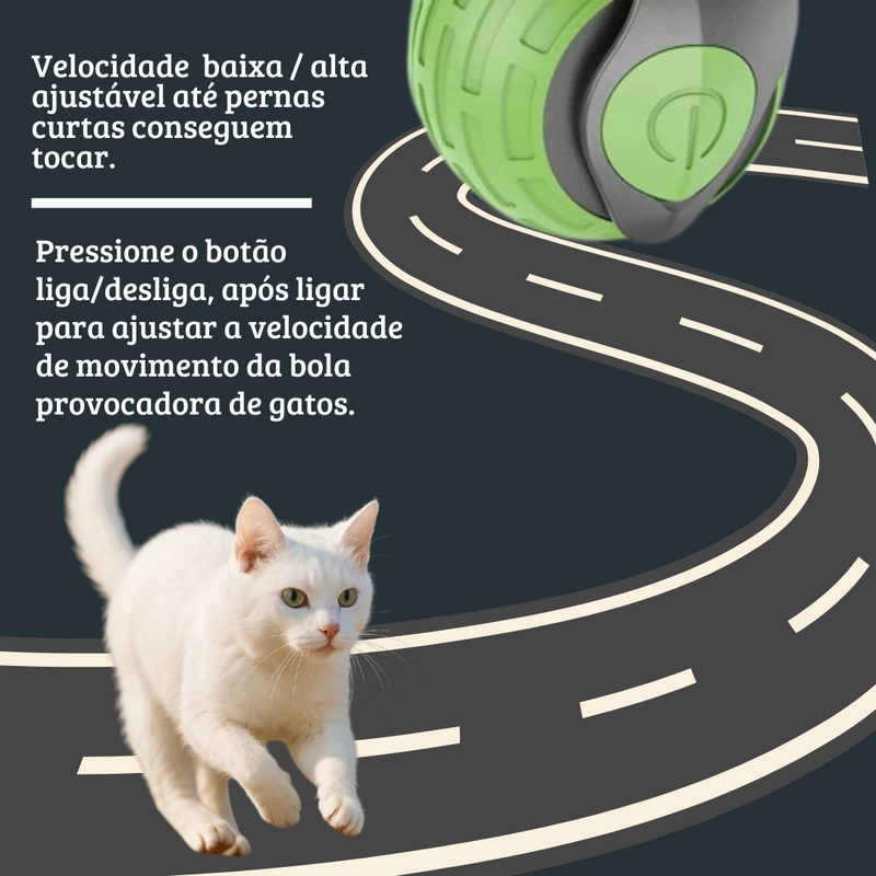 Bola elétrica inteligente para gatos: interativa, USB recarregável e cheia de diversão!