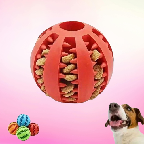 Bola de Brinquedo Interativa para Cães e Gatos – Resistente, Não Tóxica, com Dispensador de Petiscos e Limpeza Dental