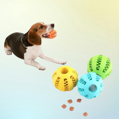 Bola de Brinquedo Interativa para Cães e Gatos – Resistente, Não Tóxica, com Dispensador de Petiscos e Limpeza Dental