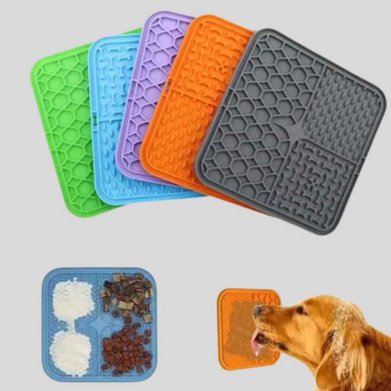 Tapete de silicone com alimentação lenta — ideal para pets ansiosos.