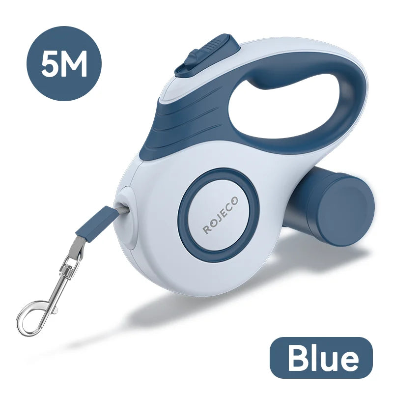 Coleira Retrátil Automática ROJECO para Cães e Gatos – 3M/5M