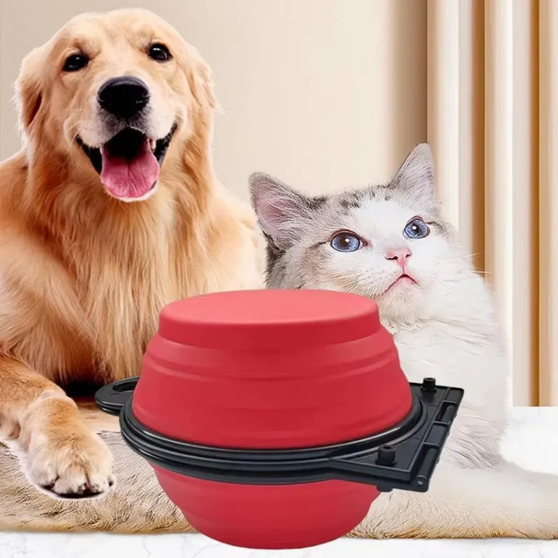 Tigela Dupla Dobrável 2 em 1 – Portátil e Prática para Alimentar e Hidratar Pets em Viagens e Passeios