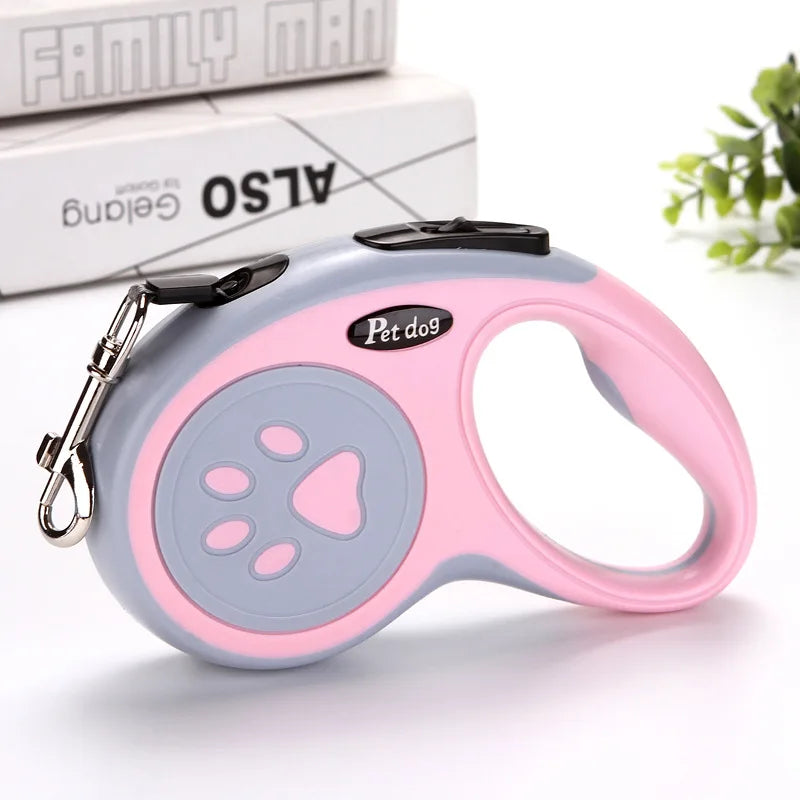 Coleira Retrátil de Nylon para Cães e Gatos – 3m ou 5m | Durável, Extensível e Ideal para Passeios e Corridas com Filhotes e Cães de Pequeno Porte
