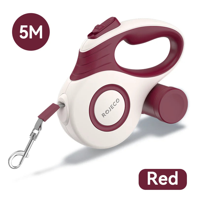 Coleira Retrátil Automática ROJECO para Cães e Gatos – 3M/5M