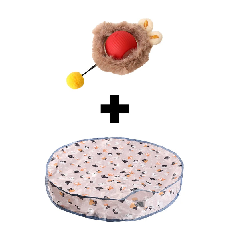 Brinquedo inteligente para gatos: ativa por toque, rola e esconde!