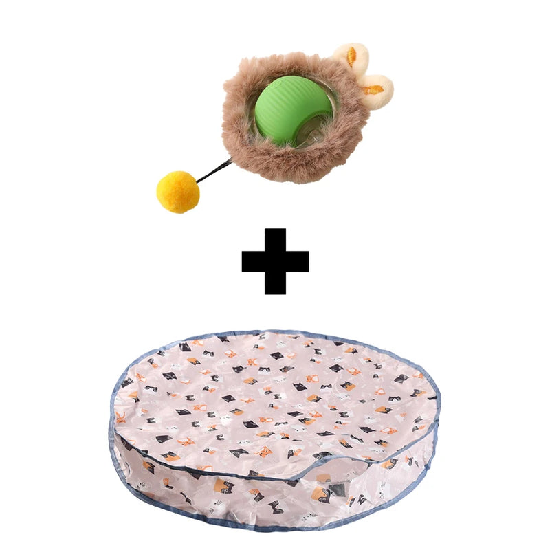 Brinquedo inteligente para gatos: ativa por toque, rola e esconde!